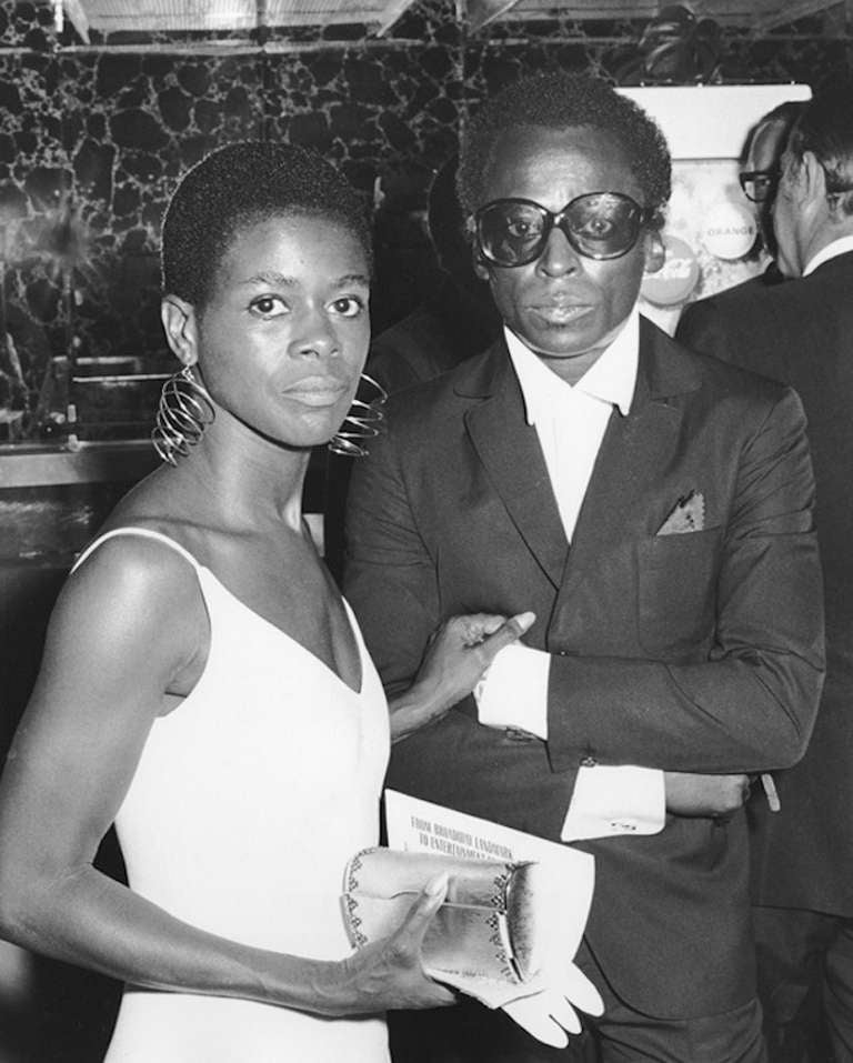 Ron Galella Black and White Photograph - Cicely Tyson and Miles Davis, Cheetah Club, New York