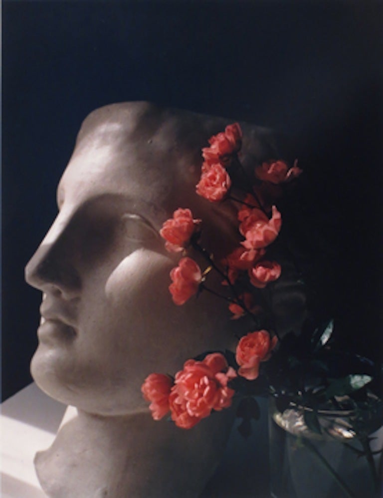 Horst P. Horst Color Photograph - Roses with Antique Head