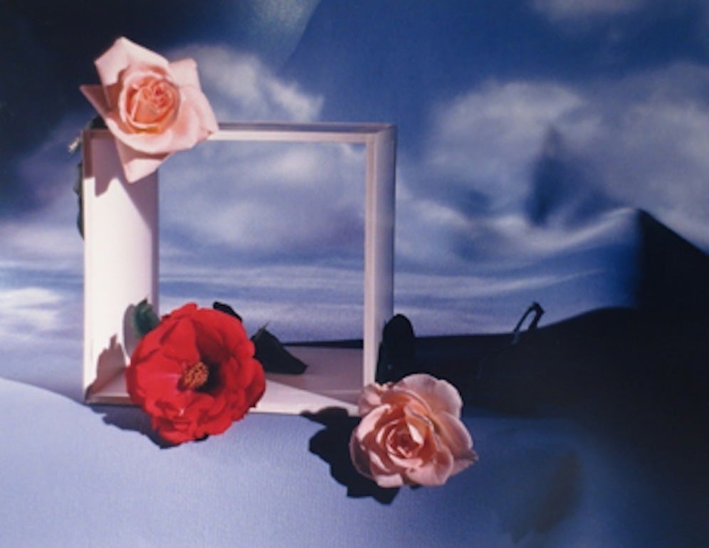 Horst P. Horst Color Photograph - Roses with Square and Clouds