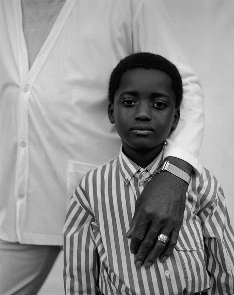 Kurt Markus Black and White Photograph - Boy in striped shirt, Vicksburg, Mississippi
