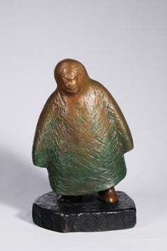 Contemporary Bronze Figurative Sculpture “Winter Memories” by Ser Uang Huang