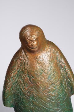 Contemporary Bronze Figurative Sculpture “Winter Memories” by Ser Uang Huang