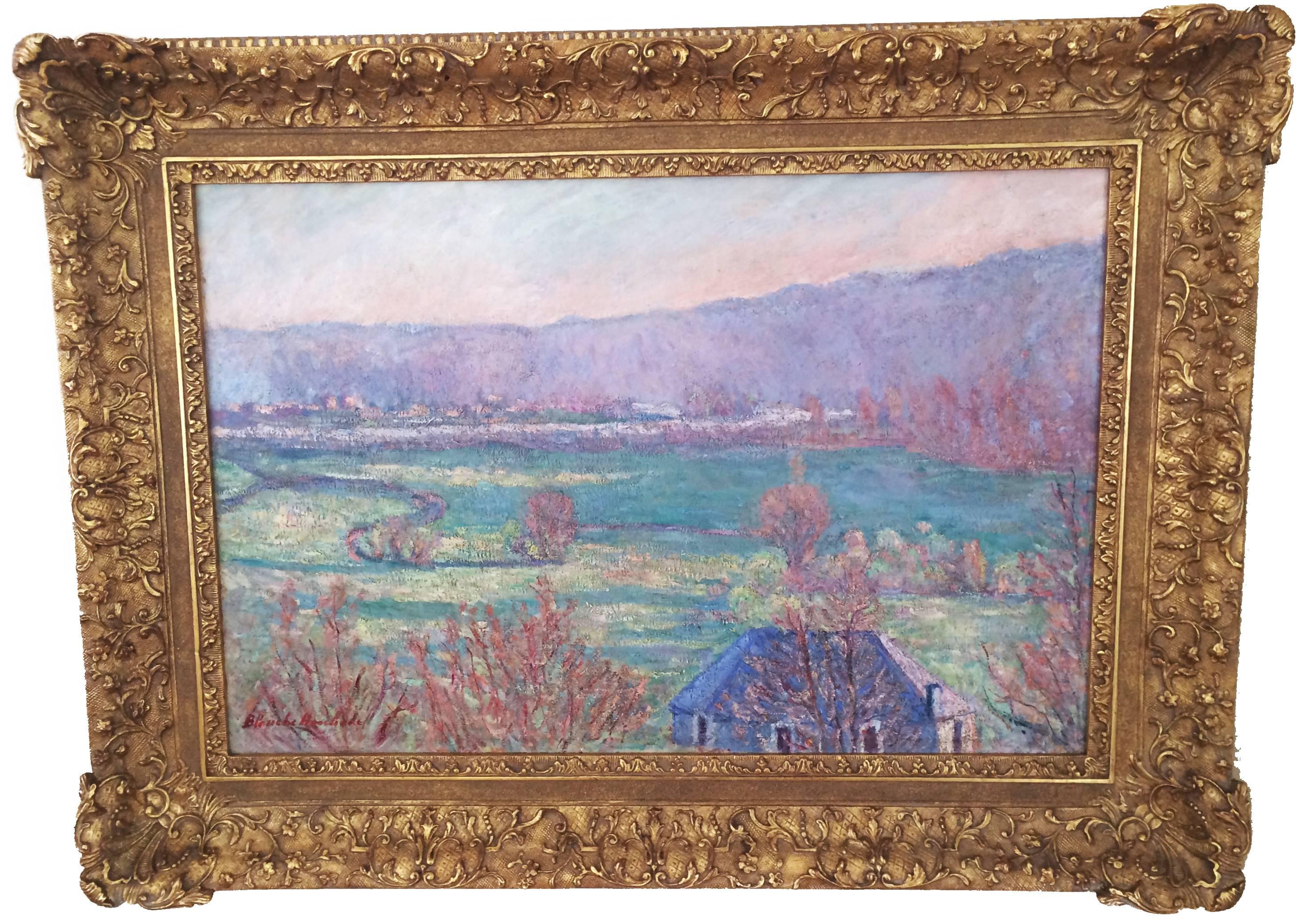 The River Seine at Sorel-Moussel - Impressionist Painting by Blanche Hoschedé-Monet
