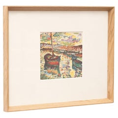 After Georges Braque, Figures, Color Cliché Print, 1948, Framed