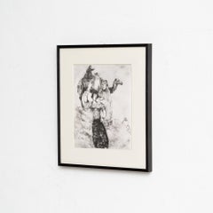Marc Chagall, Biblical Series, 1956, Framed Black and White Heliogravure