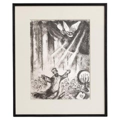 Marc Chagall, Biblical Series, 1956, Framed Black and White Heliogravure