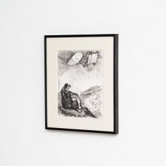 Marc Chagall, Serie bíblica, 1956, heliograbado en blanco y negro enmarcado