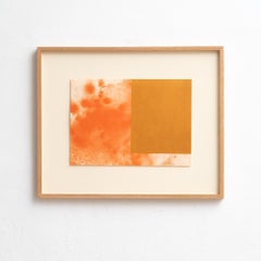 Alfons Borrell, «Composición abstracta naranja», litografía, 1990, enmarcada
