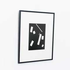 Rayografia astratta contemporanea in bianco e nero, incorniciata, 1/1 di Adrian, 2013