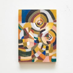 Pintura abstracta contemporánea en madera de Adrian, 2017