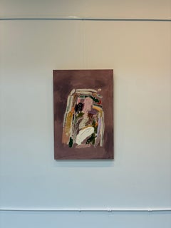 « Together Again » : peinture sur toile en techniques mixtes, années 2010, neuve, 36 x 24