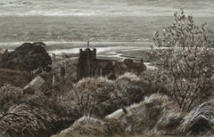 « St Mary's, Newport », aquarelle représentant une église, par Hubert Hennes