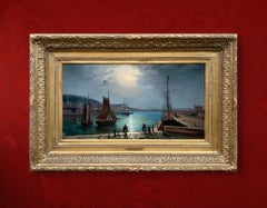 'The Port of Le Havre' oil on canvas by Natalie Curtis Burlin