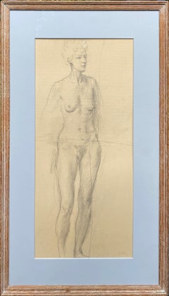 Study of a Standing Female Nude, pencil on paper by Augustus John