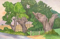 'Gnarled Trees', Neo-Romantic oil on canvas by John Nash, view of trees