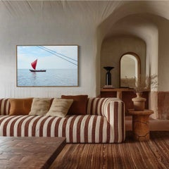 Red Sail: Minimalist Seascape Photography, Archival Pigment Print