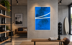 Two Lines on Blue: Minimalist Abstract Photography, Archival Pigment Print