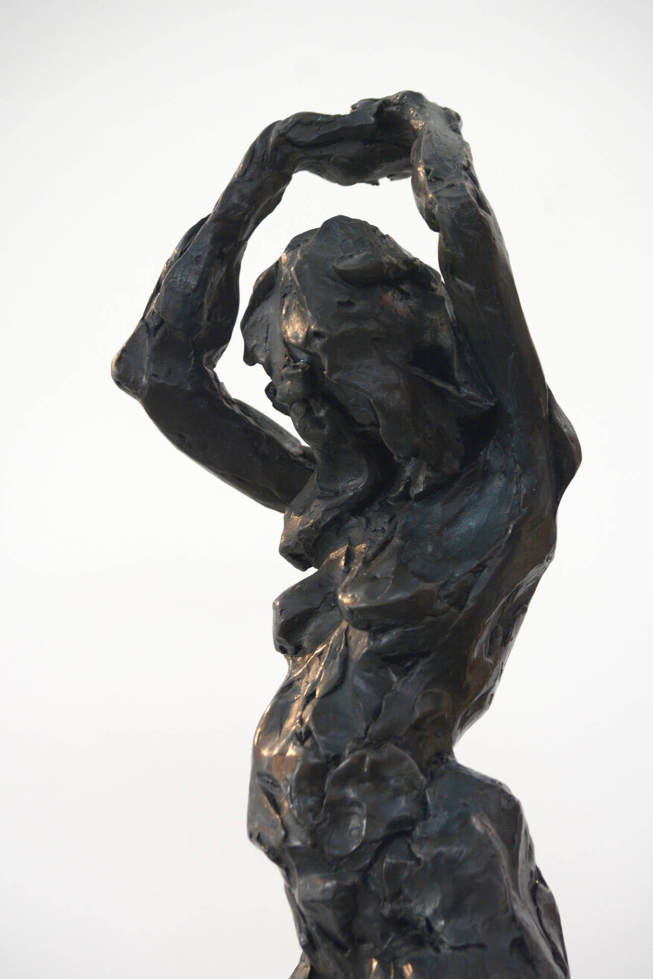 The Pleiades-Electra AP/12 - emotive, nude, female, figurative, bronze statuette - Gold Figurative Sculpture by Richard Tosczak