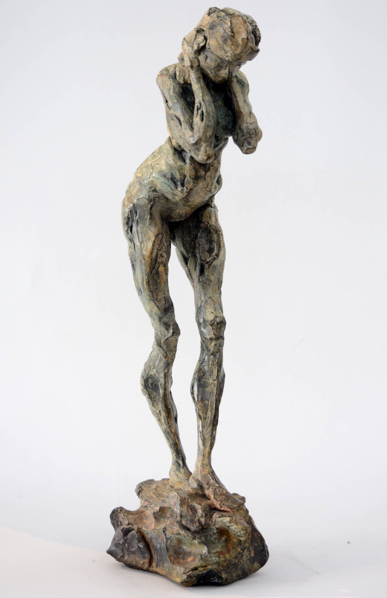 Sculpture XXX 1/8 - emotive, nude, female, figurative, patina, bronze statuette