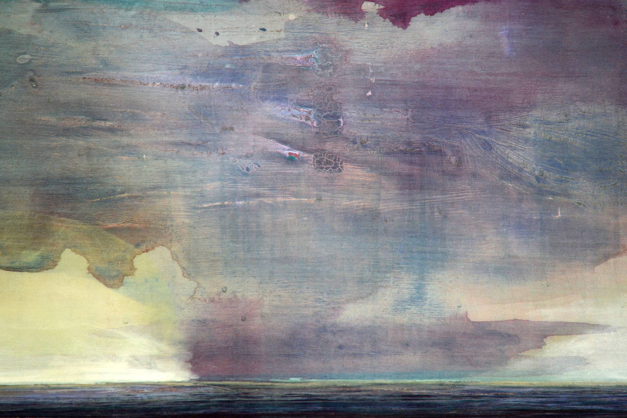 Purple Sky - Modern Painting by Peter Hoffer