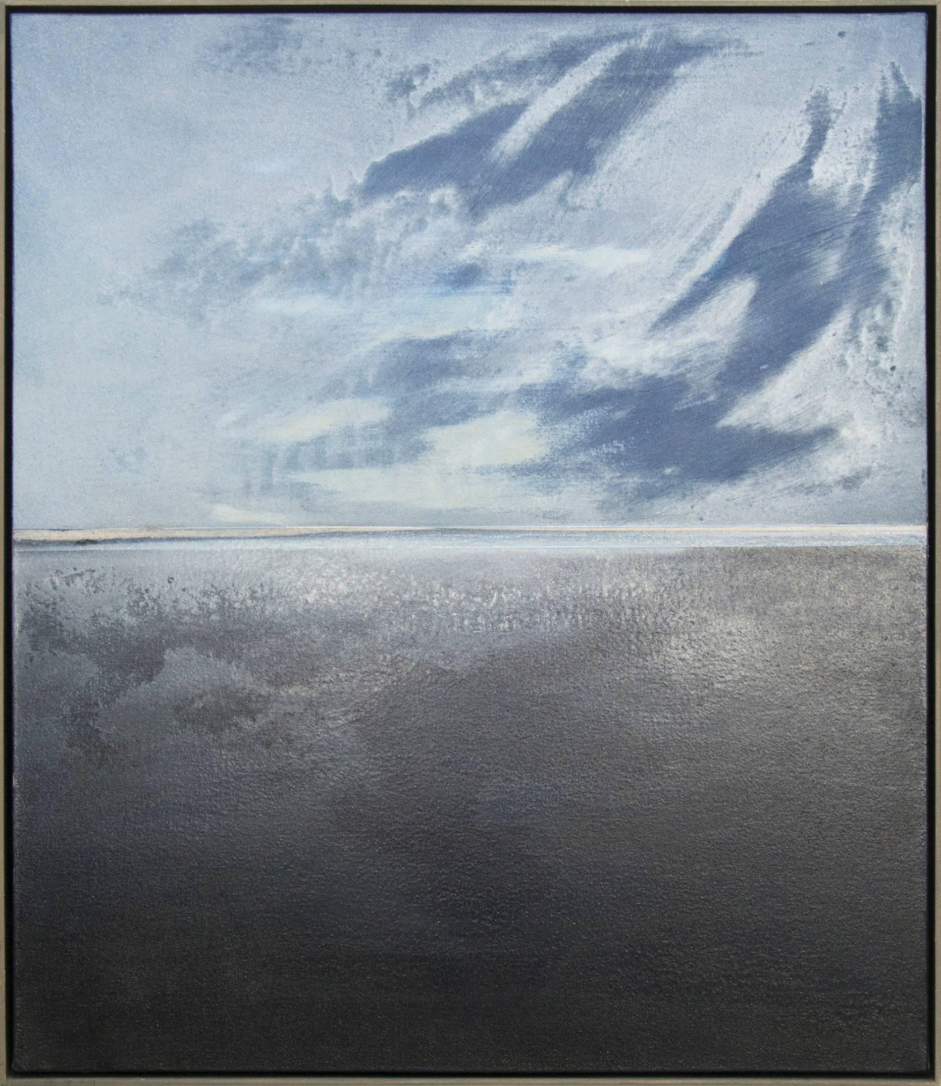 Mer - douce, froide, paysage, contemporaine, acrylique sur toile - Painting de Sasha Rogers