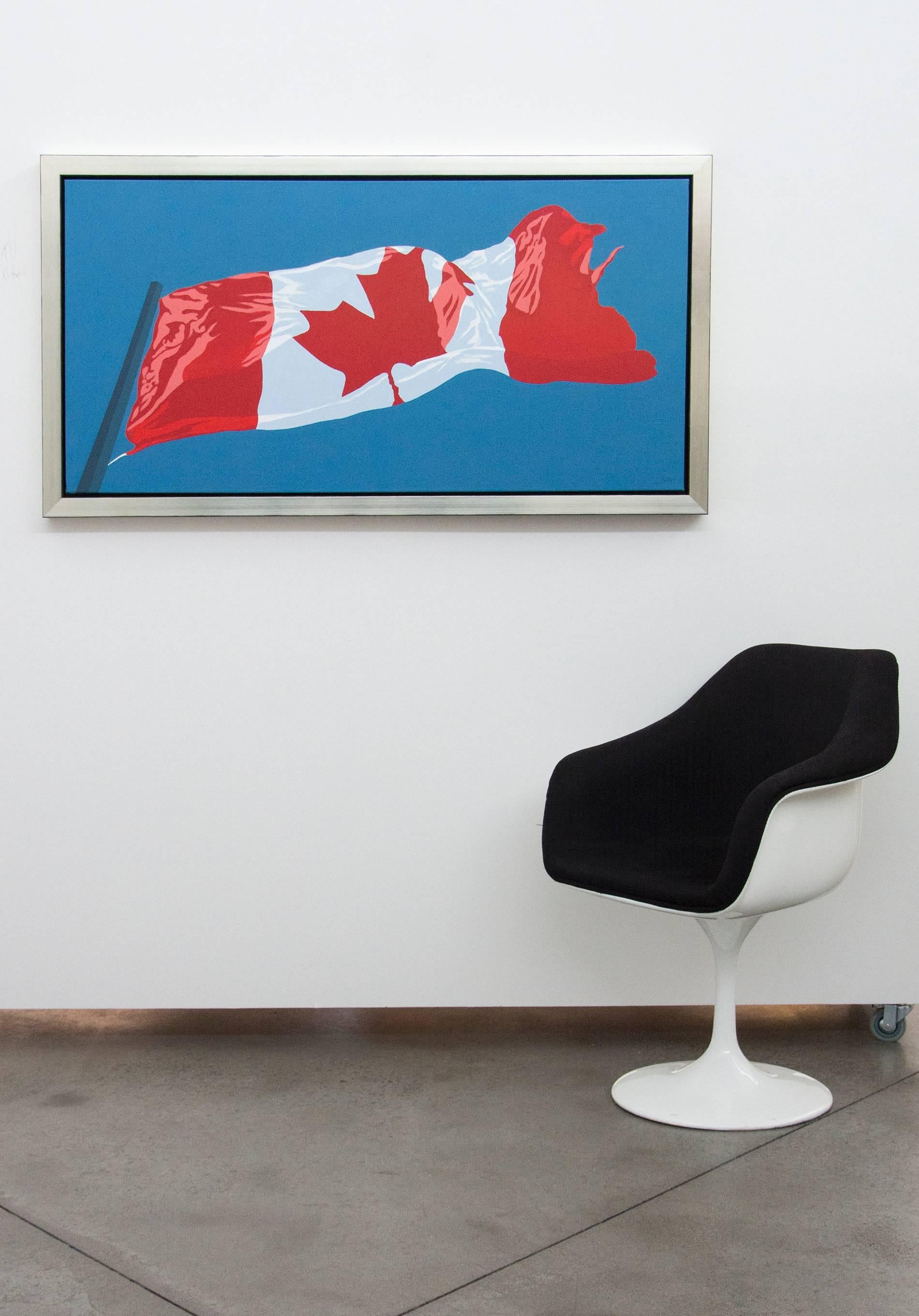 Horizontal Flag - pop-art, Canadiana, iconic, contemporary, acrylic on canvas - Painting by Charles Pachter