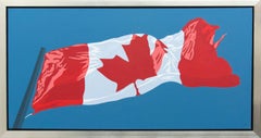 Horizontal Flag - pop-art, Canadiana, iconic, contemporary, acrylic on canvas