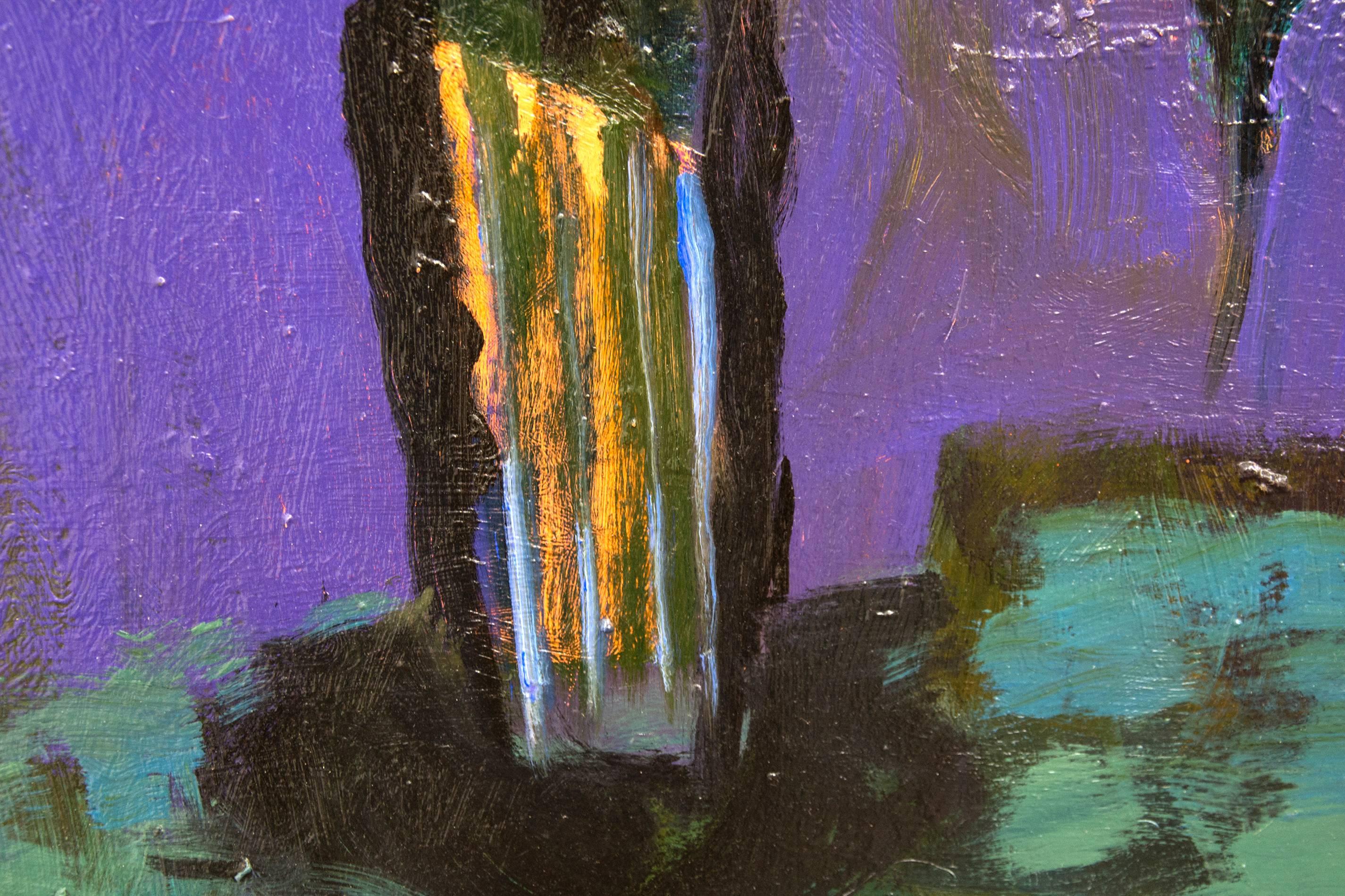Vibranti tonalità di arancio, viola e verde tipiche di questo maestro dell'astrazione della natura morta. Conosciuta soprattutto per la sua passione per le nature morte astratte, Jennifer Hornyak trae ispirazione da ciò che la circonda. I dipinti di