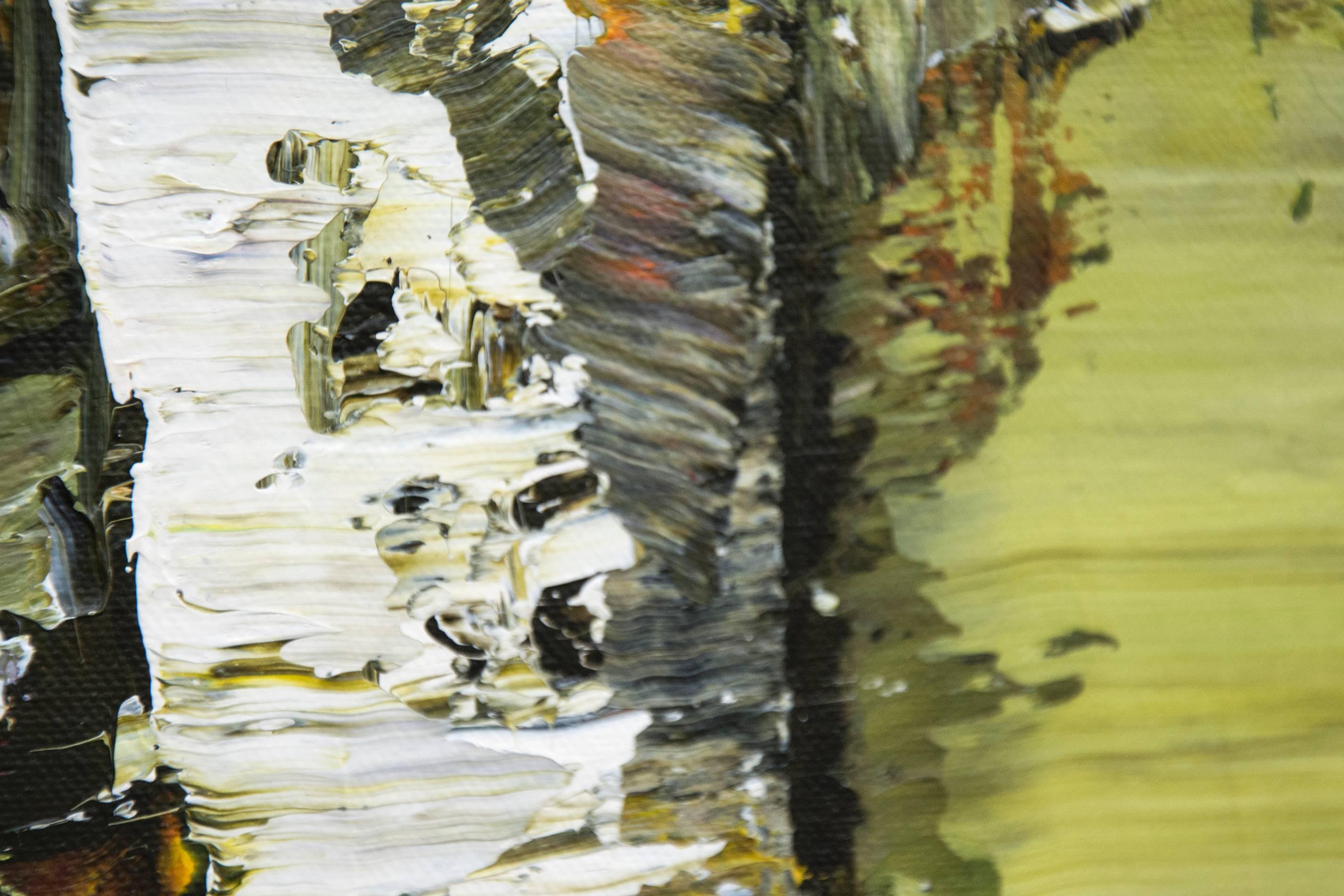 Pond Run Off No 2 - Brown Abstract Painting by Christopher Langstroth