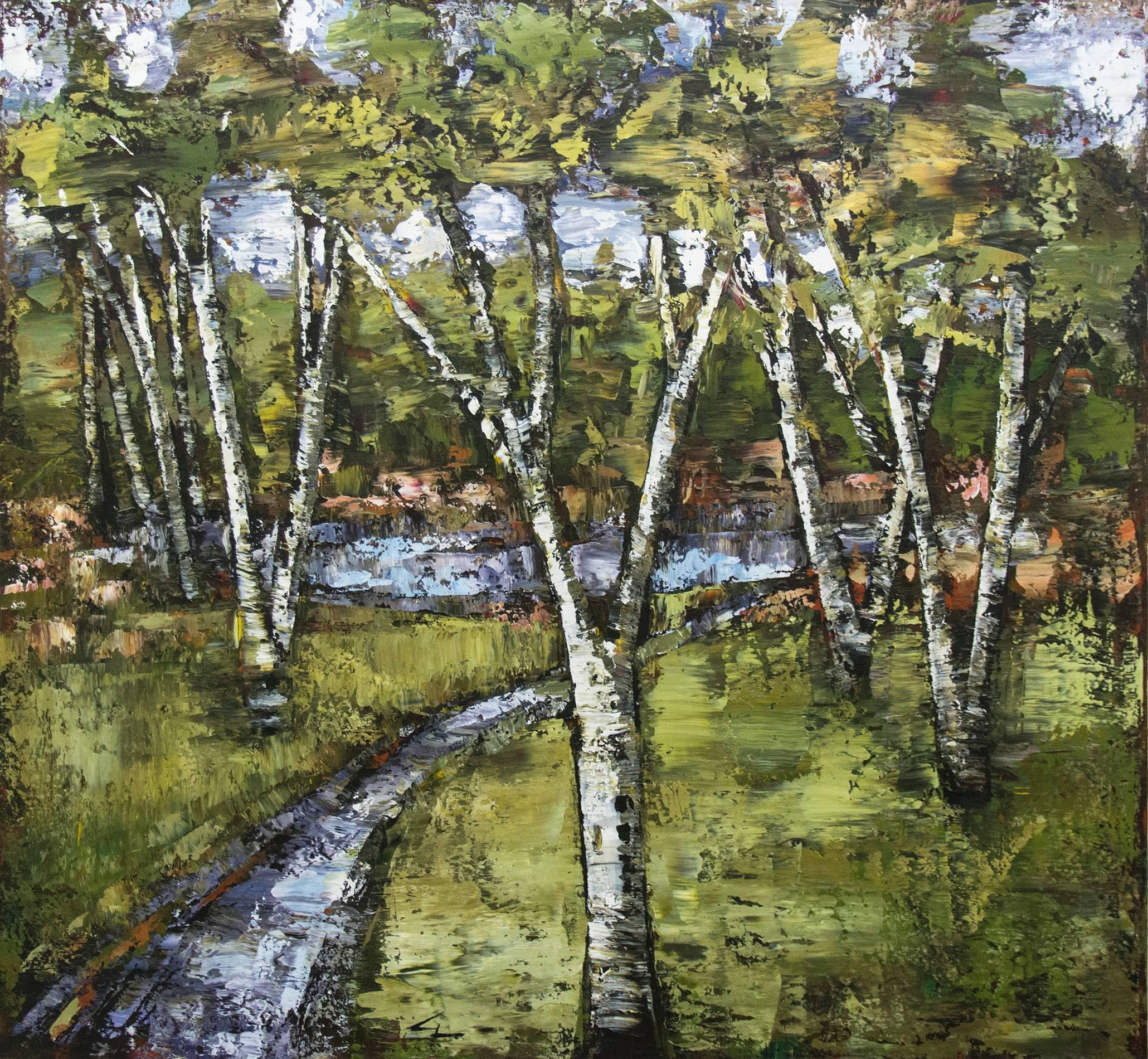 Christopher Langstroth Abstract Painting - Pond Run Off No 2