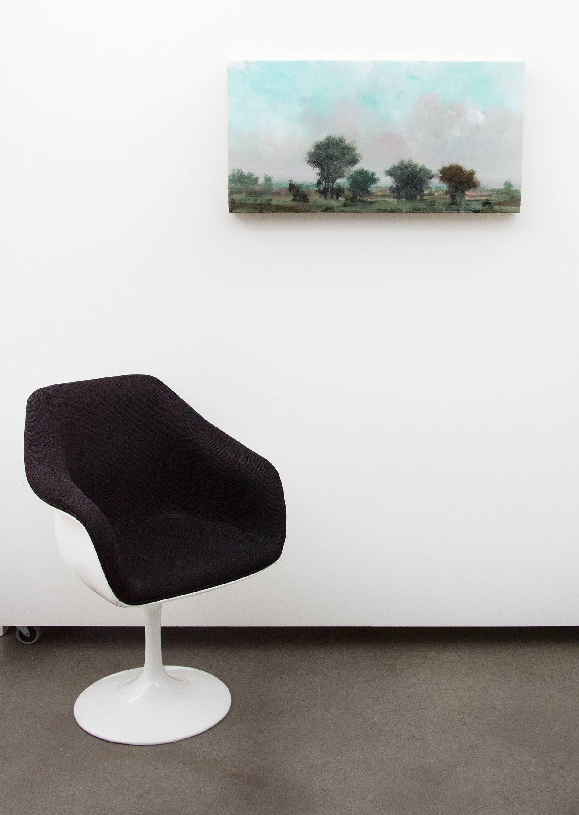 Regione Studio n. 2 - morbido, blu, paesaggio, contemporaneo, acrilico, resina su pannello - Painting di Peter Hoffer