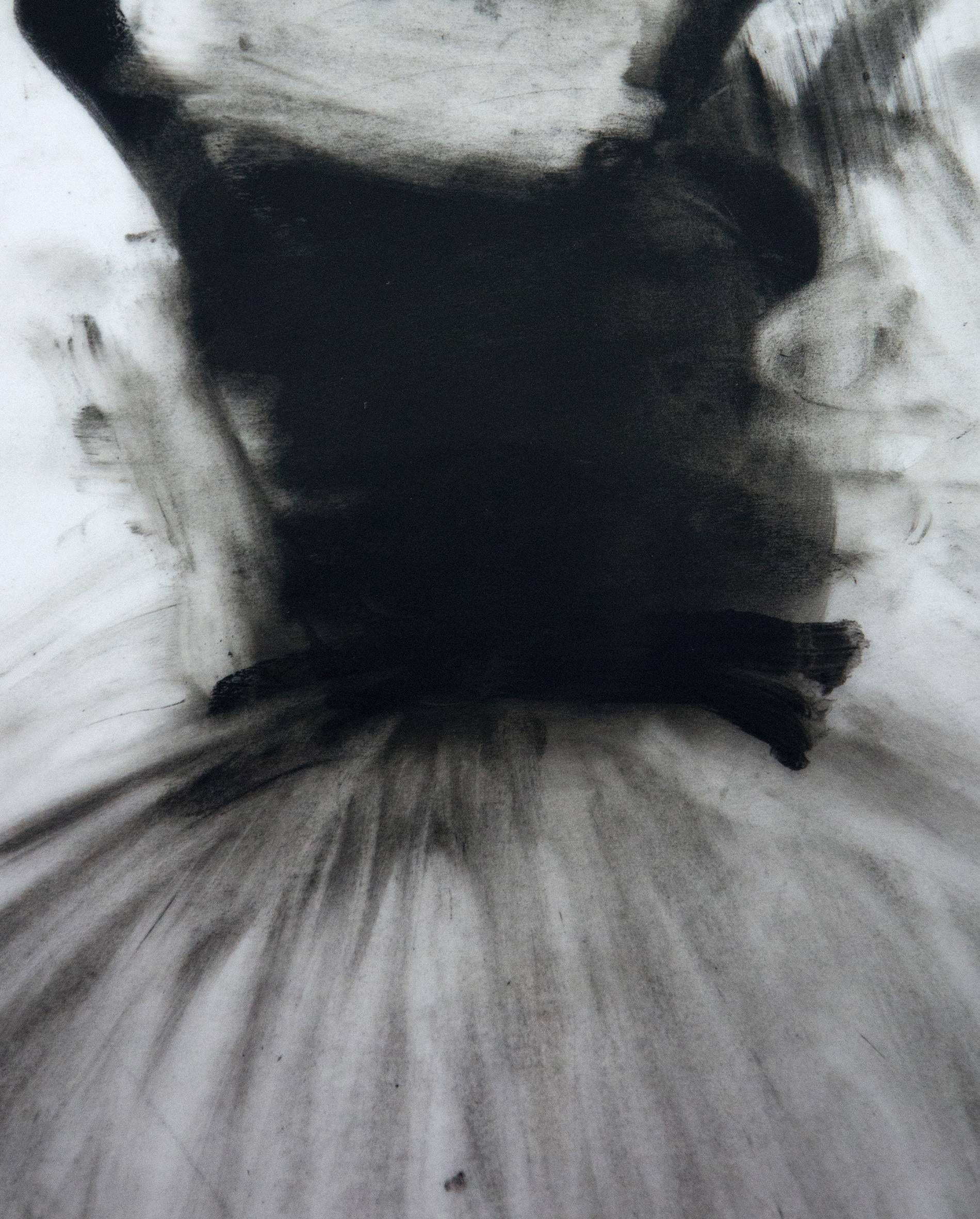 Dancer, Arms Raised - Gray Figurative Art by Cathy Daley