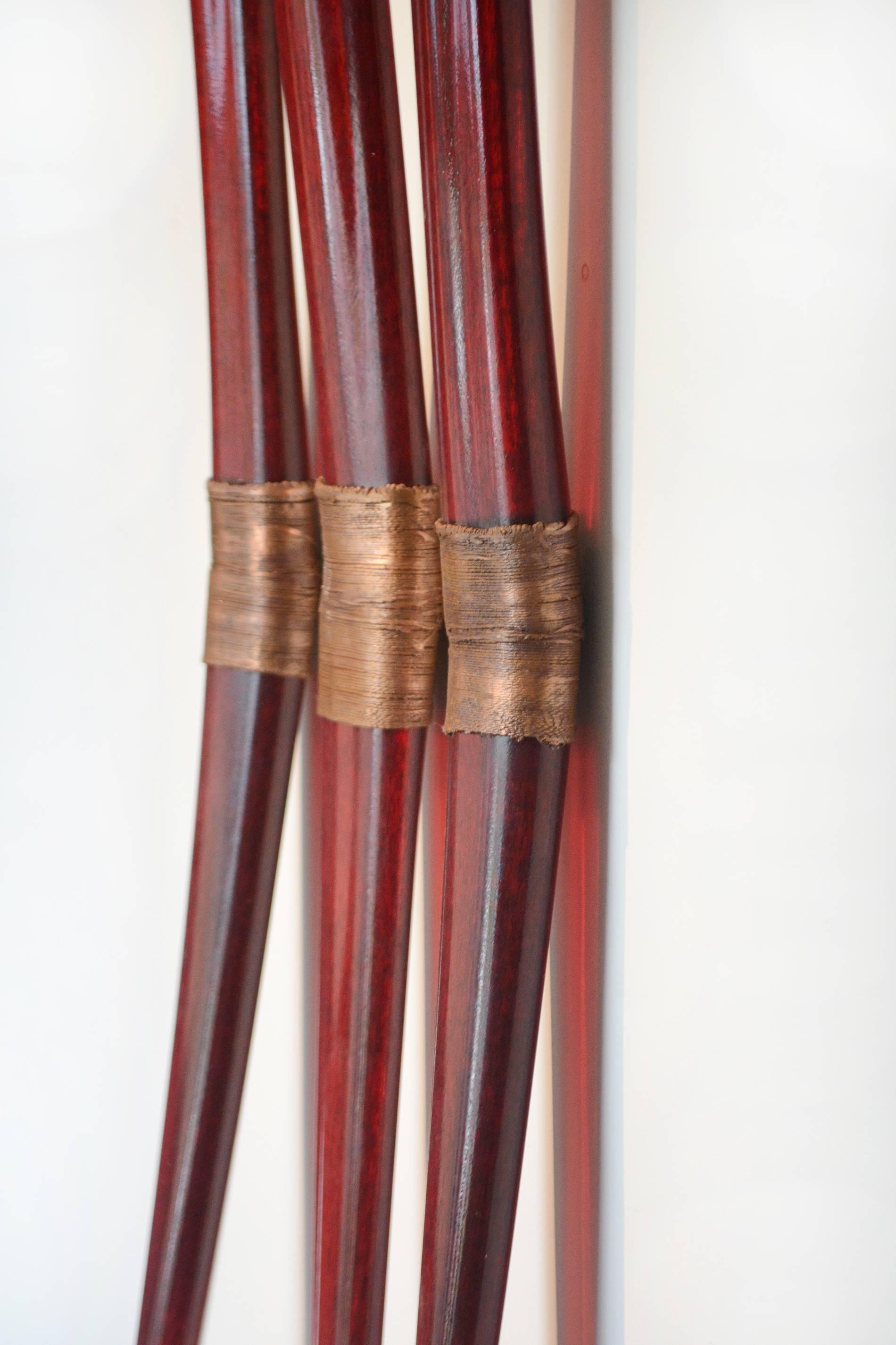 Flames - red, glass, copper, translucent, abstract wall sculpture - Contemporary Sculpture by John Paul Robinson