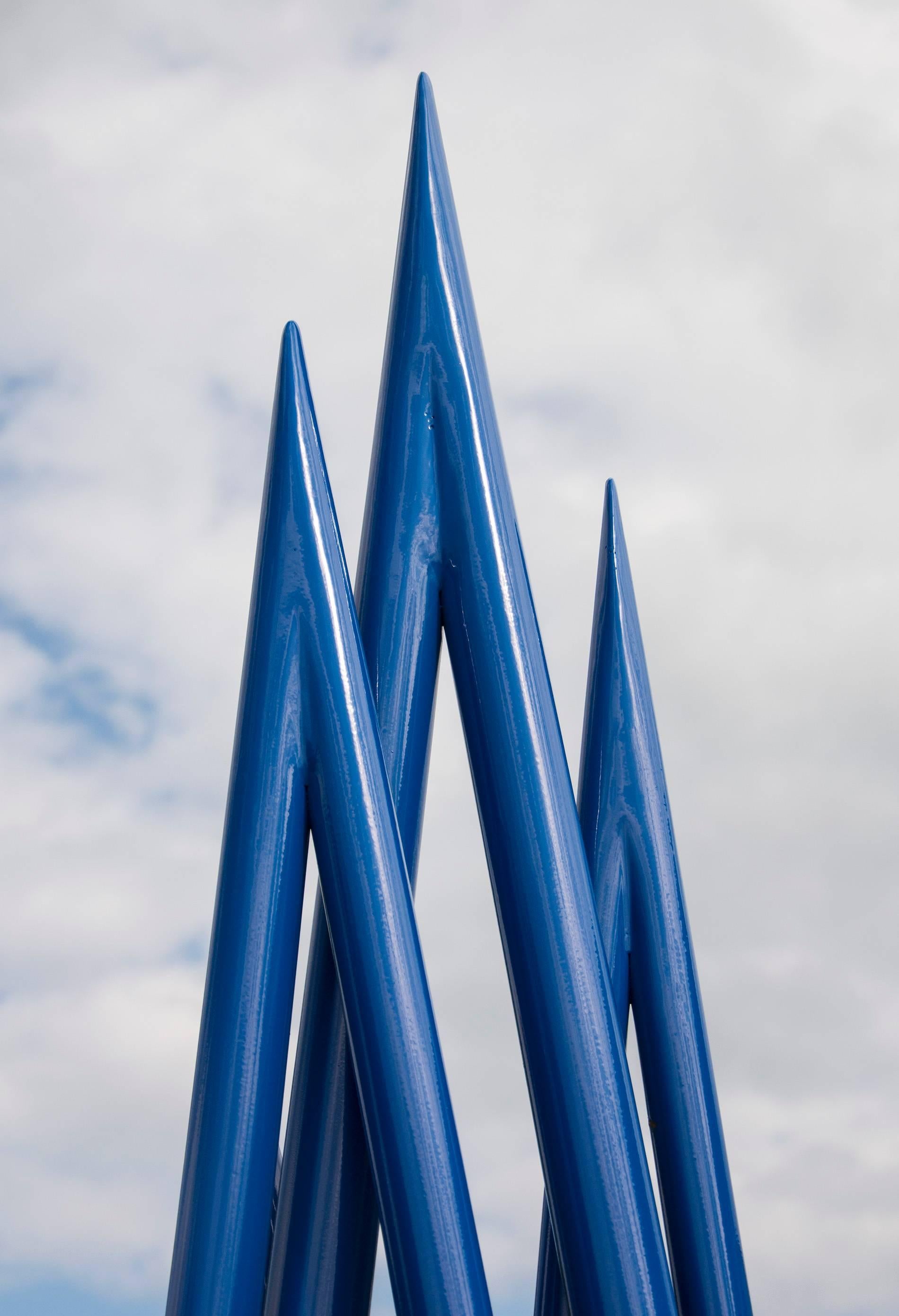 Spires Blue - Sculpture by Shayne Dark