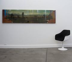 Panoramic No 1 - verde, rosso, marrone, giallo, orizzontale, acrilico, resina su tavola