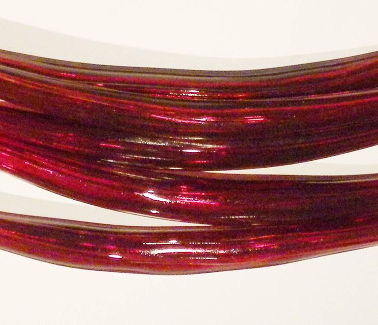 John Paul Robinson Red Wave, Blown Glass Sculpture For Sale at 1stdibs