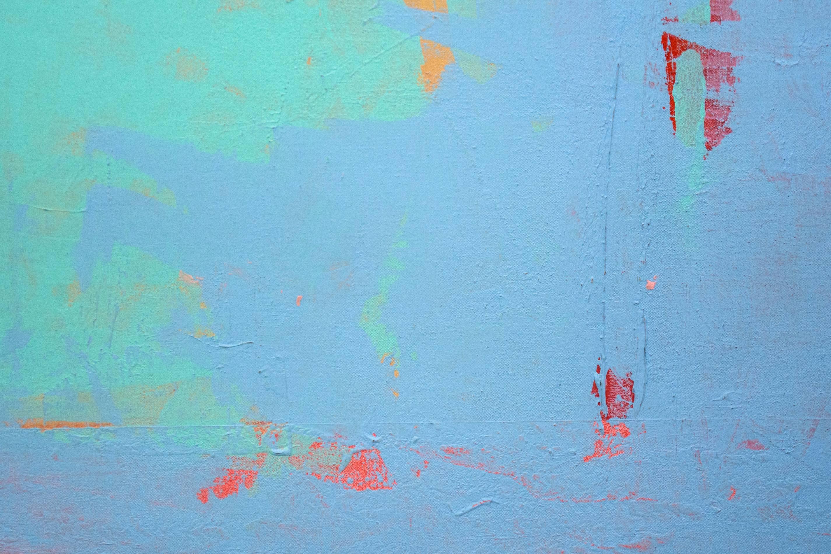 Turquoise and True Blue Abstraction 1