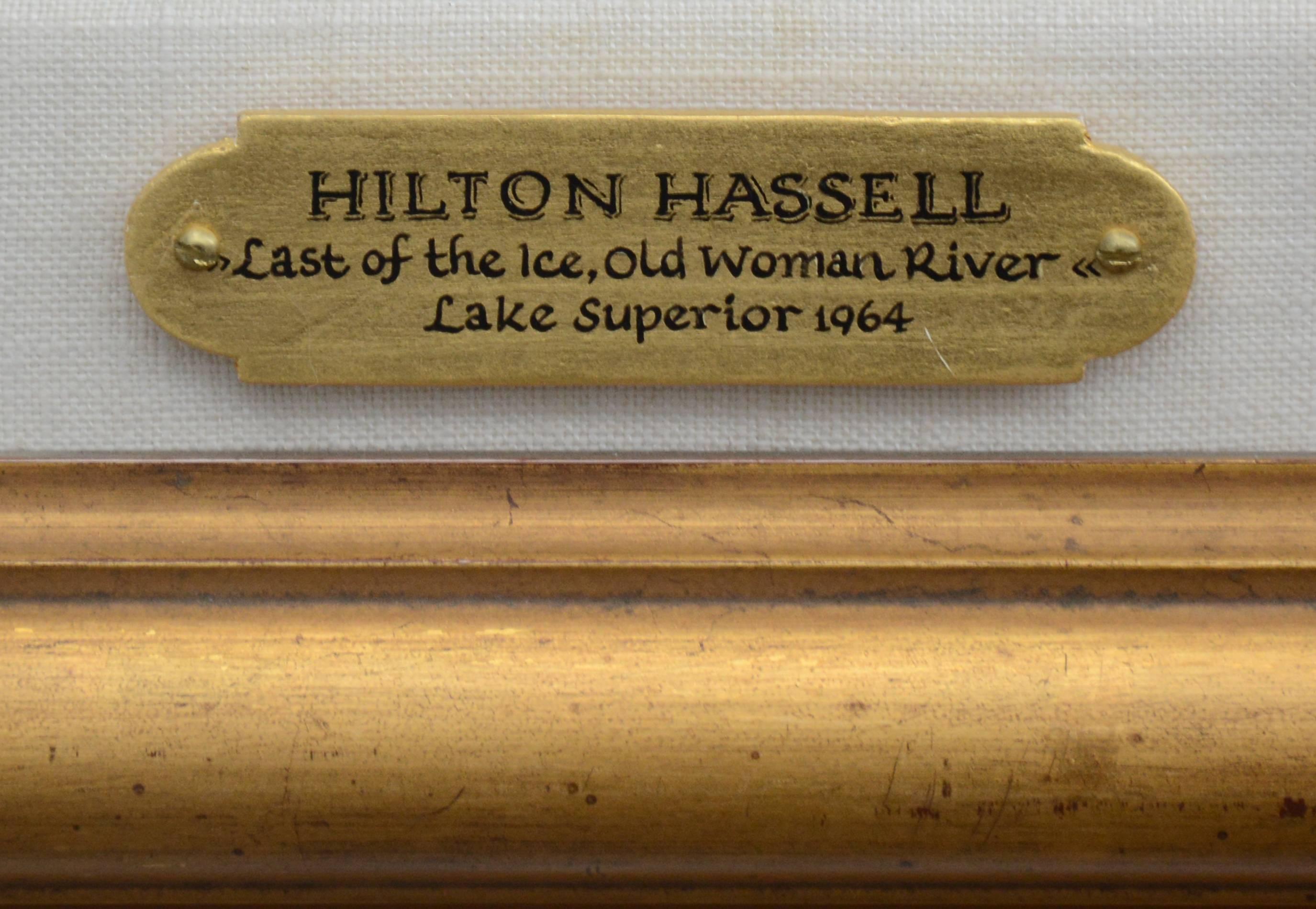 Last Ice, Old Woman River, Lake Superior - Post-Impressionist Painting by Hilton Hassell