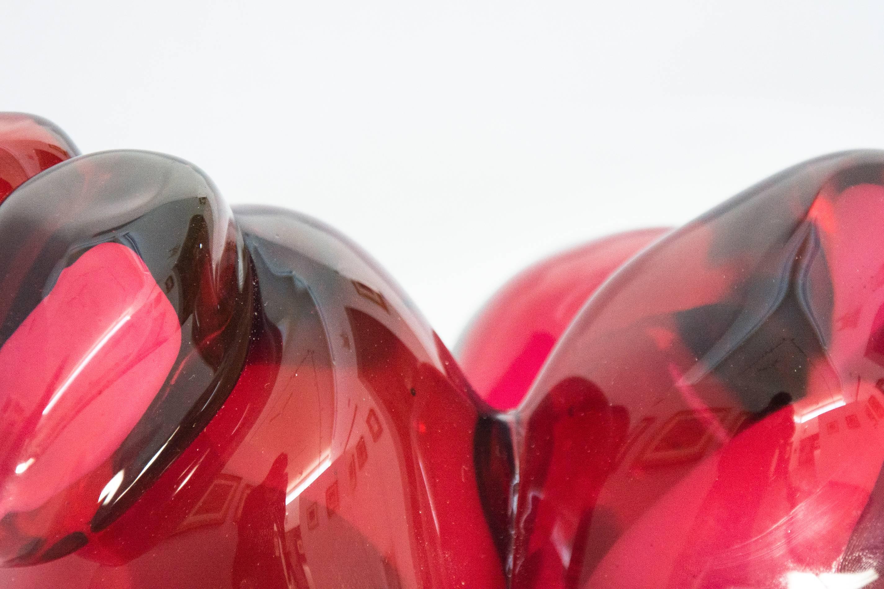 From the Earth: Emergence II - red, pomegranate, glass, still life sculpture - Sculpture by Catherine Vamvakas Lay
