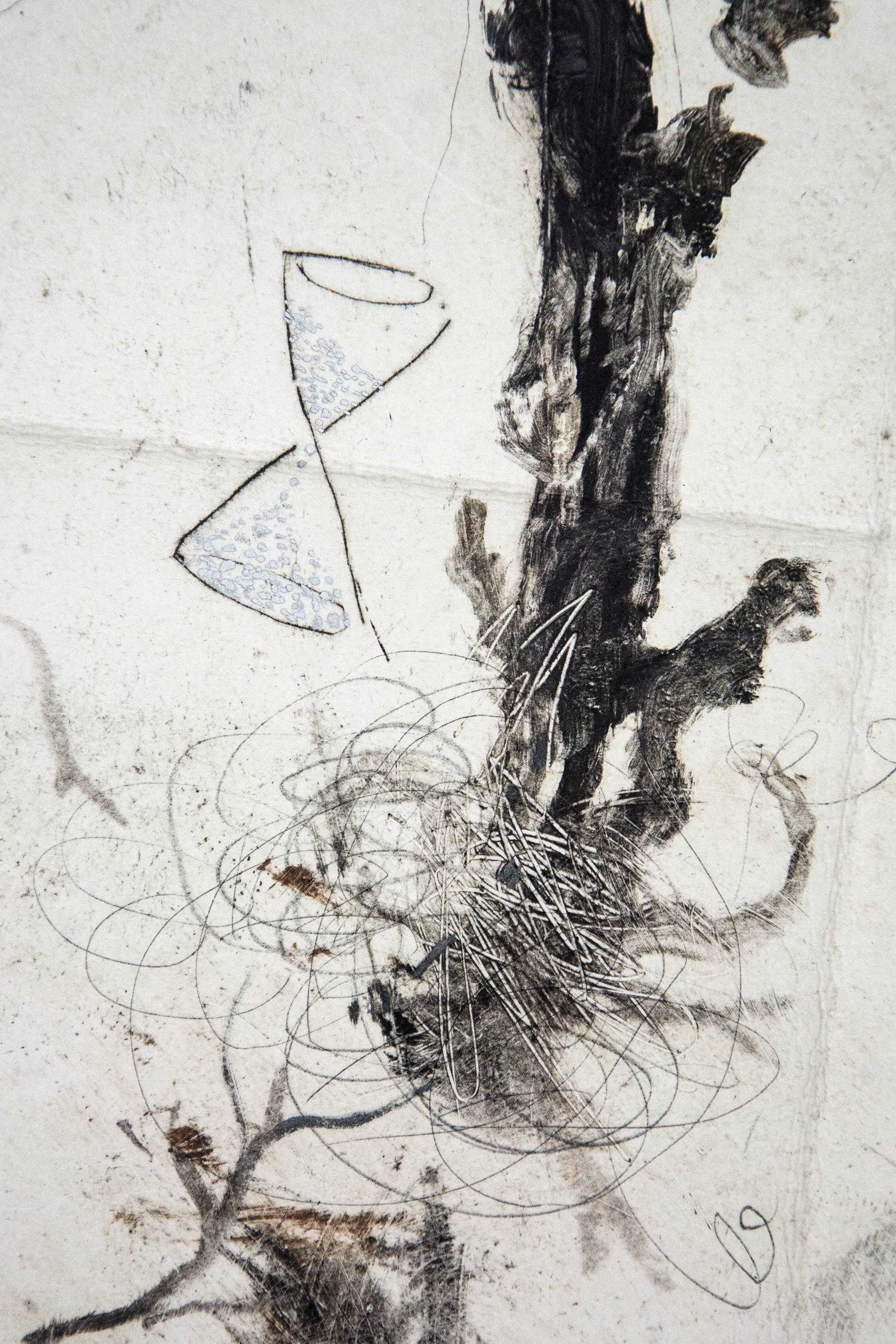 Lineage Mapping - delicate, copper, oil ink, sketch, monoprint on archival paper For Sale 3