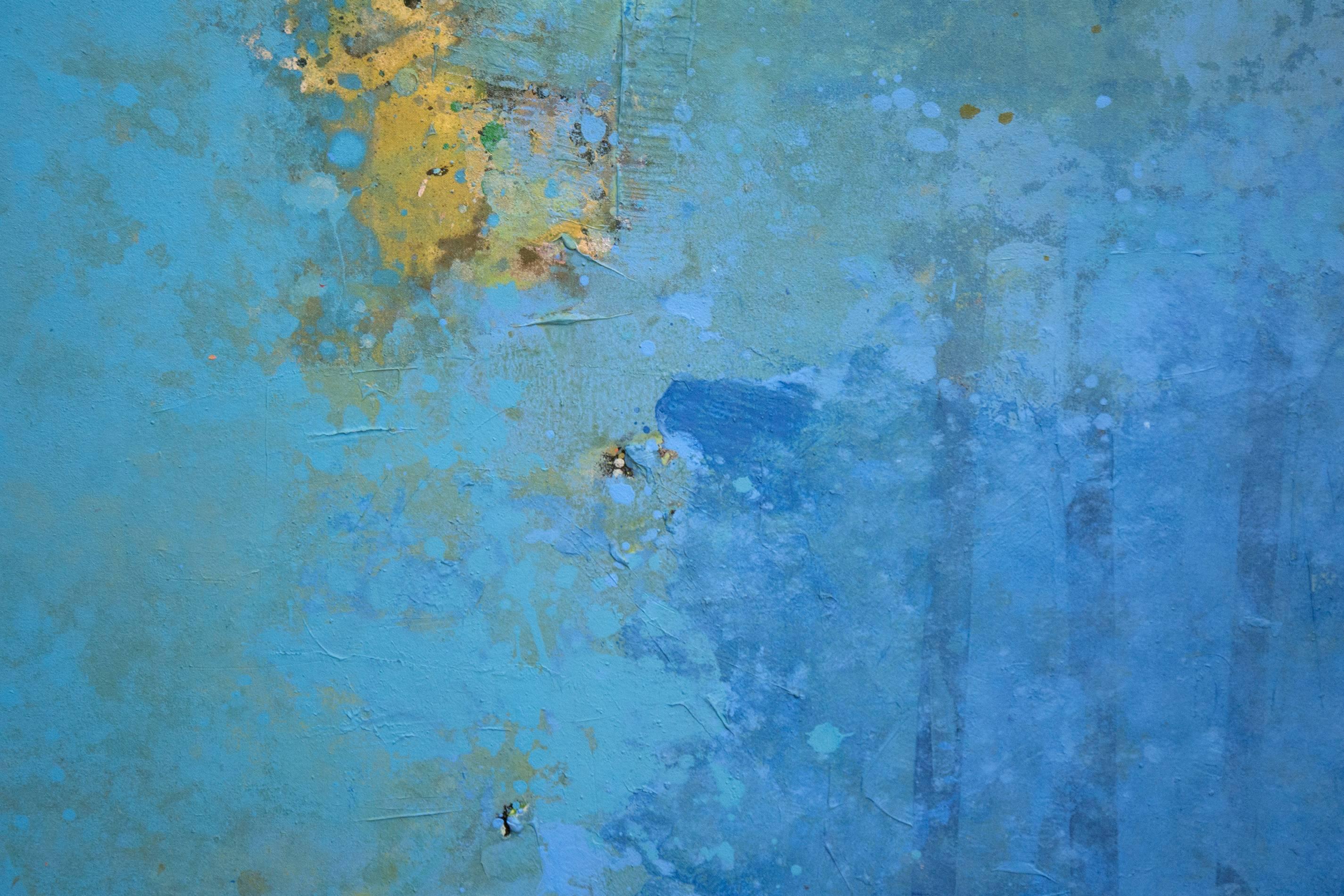 Abstraction in Blue and Burnt Sienna - Painting by John Richard Fox