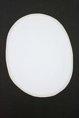 Cutout With White and Yellow - colorful, intersecting abstract shapes on canvas