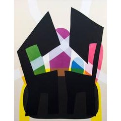 Two Black Chair Like Shapes Over Black 8