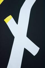 Figura con ritaglio a forma di croce - moderno, astratto contemporaneo, acrilico su tela