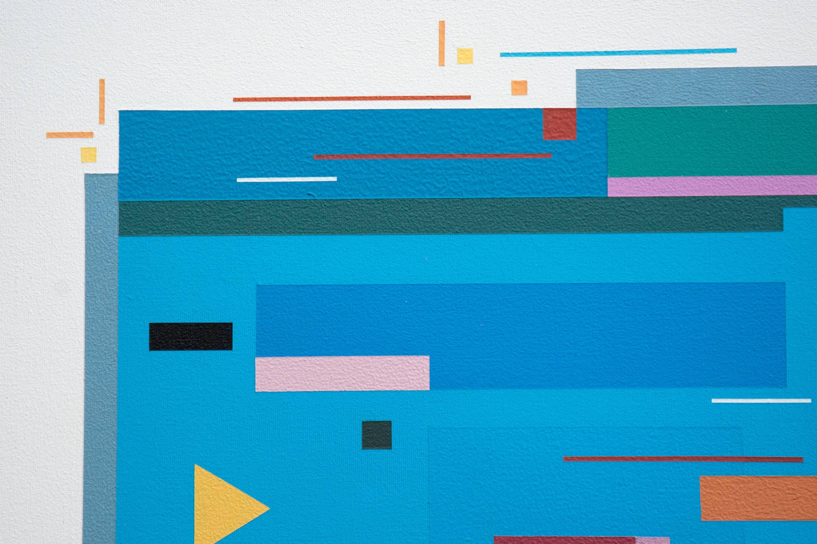 Contradanse 1.1 - bright, geometric abstraction, modernist acrylic on canvas - Contemporary Painting by Burton Kramer