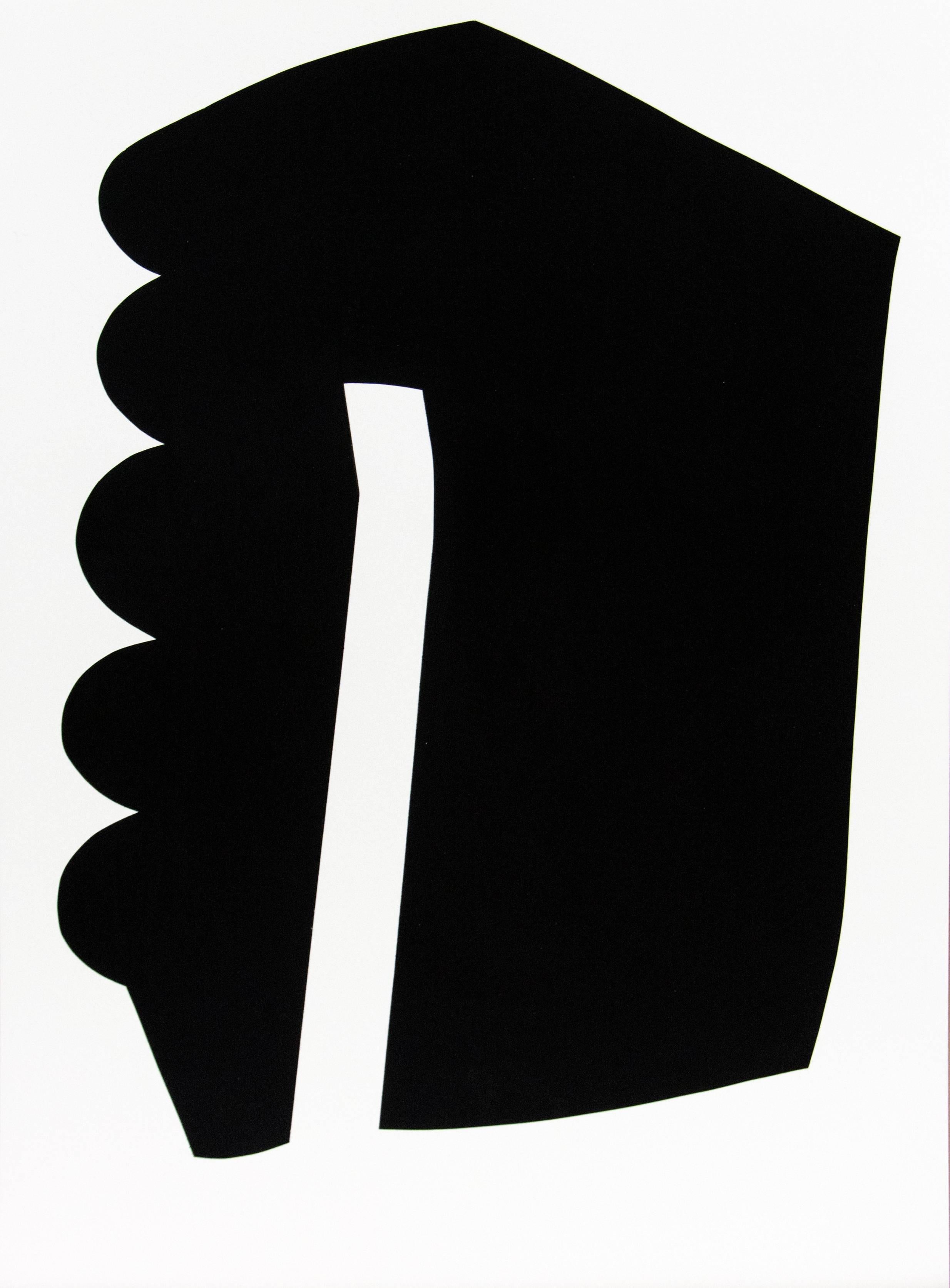 Scalloped Edge with One Line: Black and White Series - Painting by Aron Hill