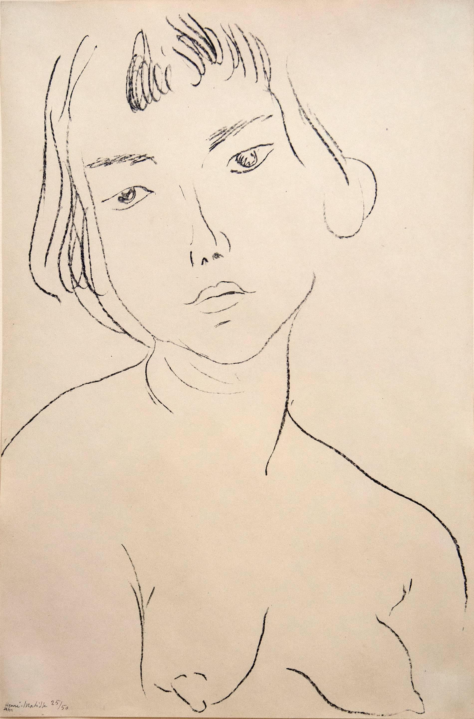 Henri Matisse Nude Print - Visage légèrement penché vers la gauche