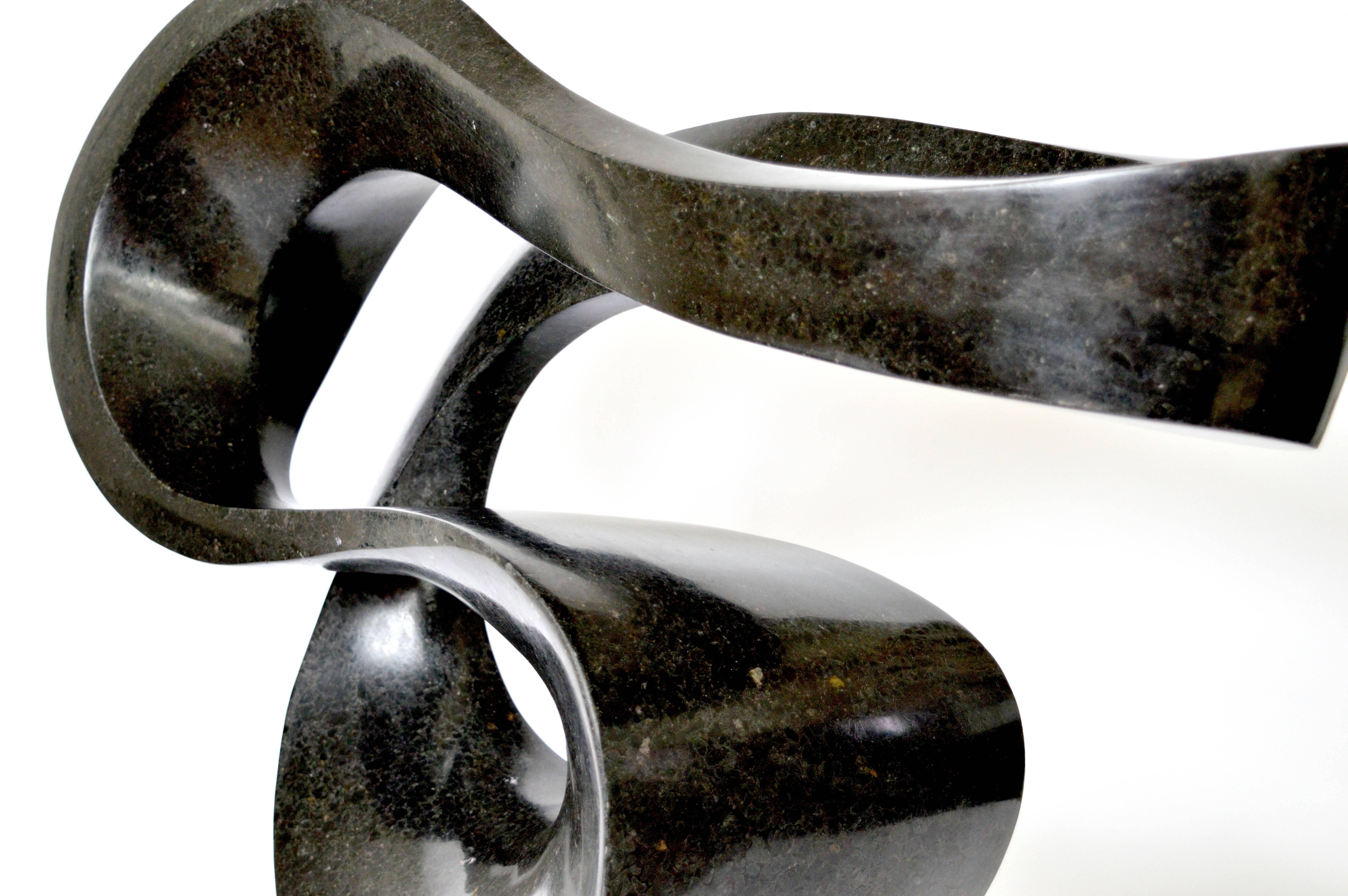 Zephyr Minor 6/50 - smooth, black, granite, indoor/outdoor, abstract sculpture - Contemporary Sculpture by Jeremy Guy