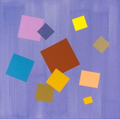 Periwinkle Grid Play - large, contemporary, geometric abstract acrylic on canvas