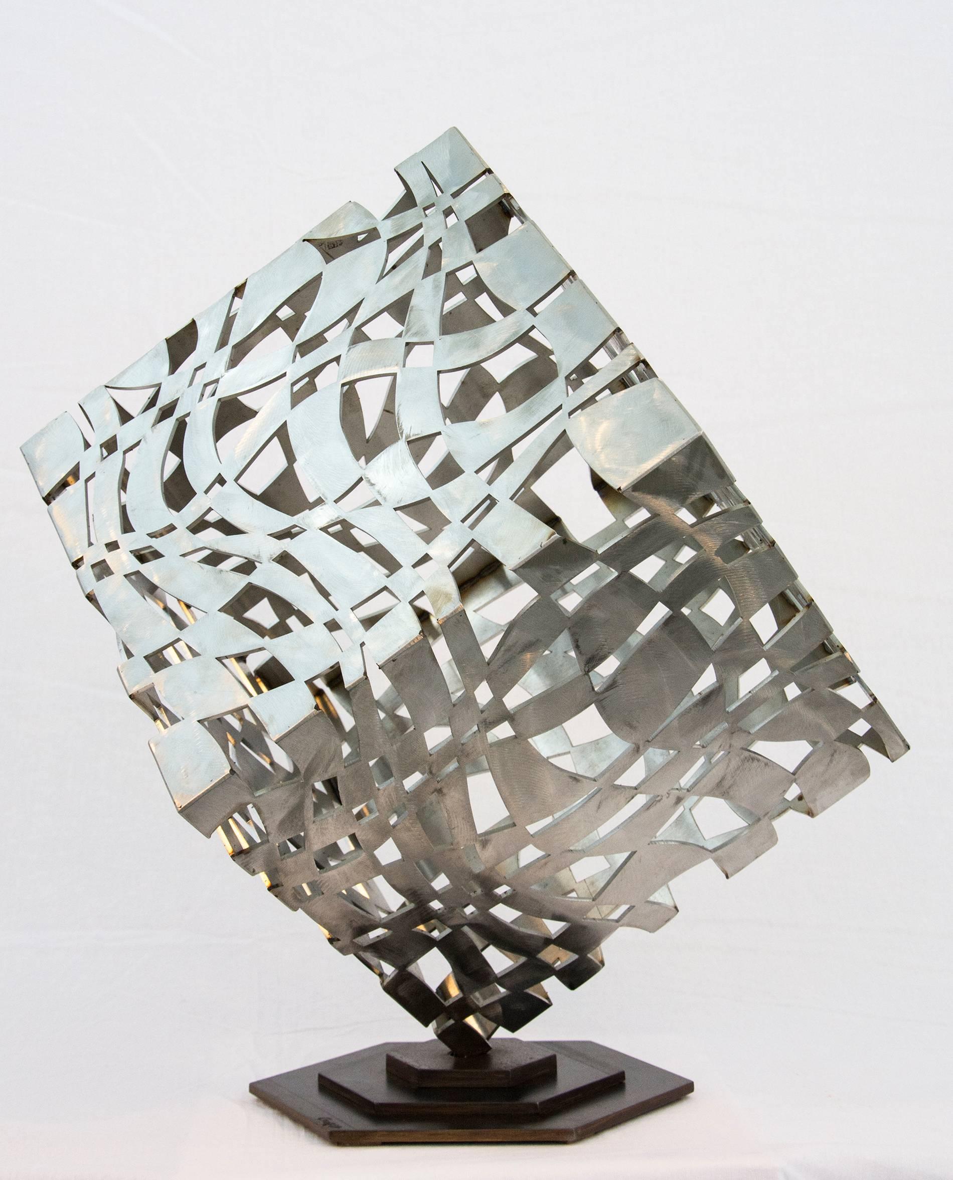 Optic Cube - Contemporary Sculpture by Gord Smith